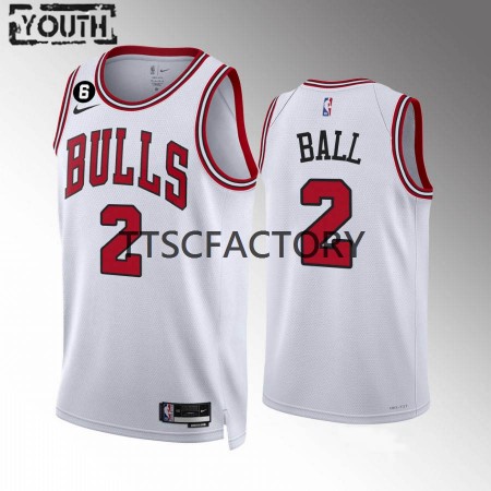 Chicago Bulls ZLonzo Ball 2 Nike 2022-23 Association Edition Valkoinen Lasten Pelipaidat Swingman